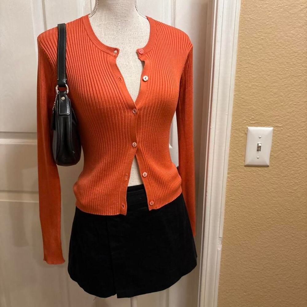 Tocca orange silk cardigan size small
